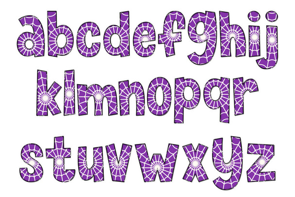 Handcrafted Halloween Party Letters. Color Creative Art Typographic Design - Vector, Image
