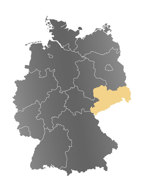 Sachsen-Karte - Deutschland - Fotó, kép