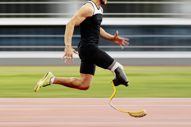 liike hämärtää urheilija vammaisuus käynnissä pikajuoksu kilpailu yleisurheilu kilpailu, urheilu kesä Pelit - Valokuva, kuva