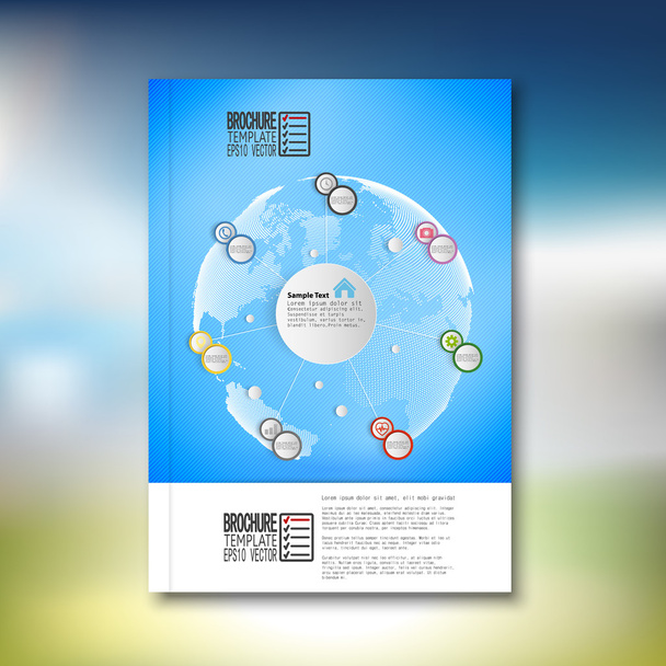 Infographic with colored circles. Brochure, flyer or report for business, template vector - Vektori, kuva