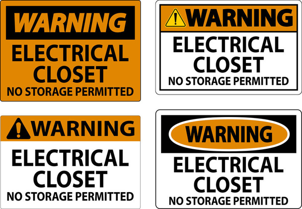 Warnschild Elektrischer Schrank - Keine Lagerung erlaubt - Vektor, Bild