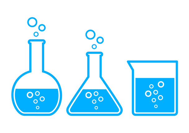 Laboratory glass icons on white background    - Vector, Image