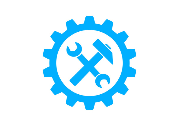 Icône industrielle bleue sur fond blanc
   - Vecteur, image