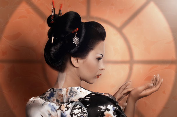 apanische Geisha-Frau - Foto, Bild