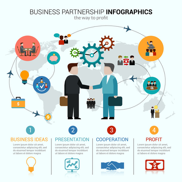 üzleti partnerség infographics - Vektor, kép