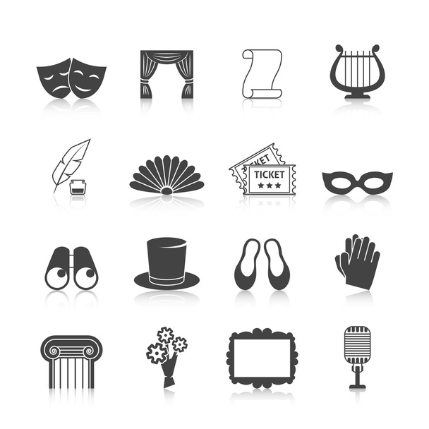 Set de iconos de teatro
 - Vector, imagen