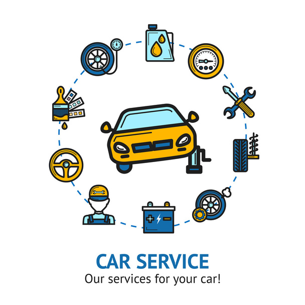 auto service illustratie - Vector, afbeelding