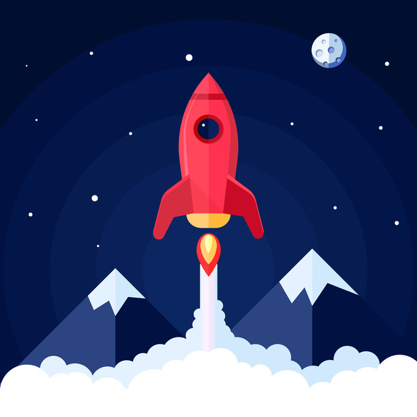 Space Rocket Poster - Vector, Image