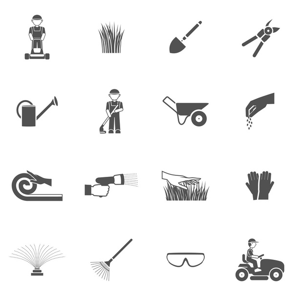 Lawn Man Icon Set - Vector, Image