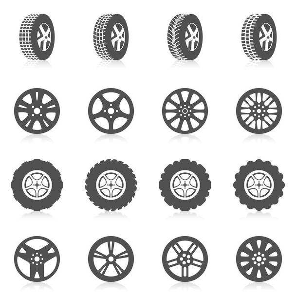 Juego de iconos de neumático
 - Vector, Imagen