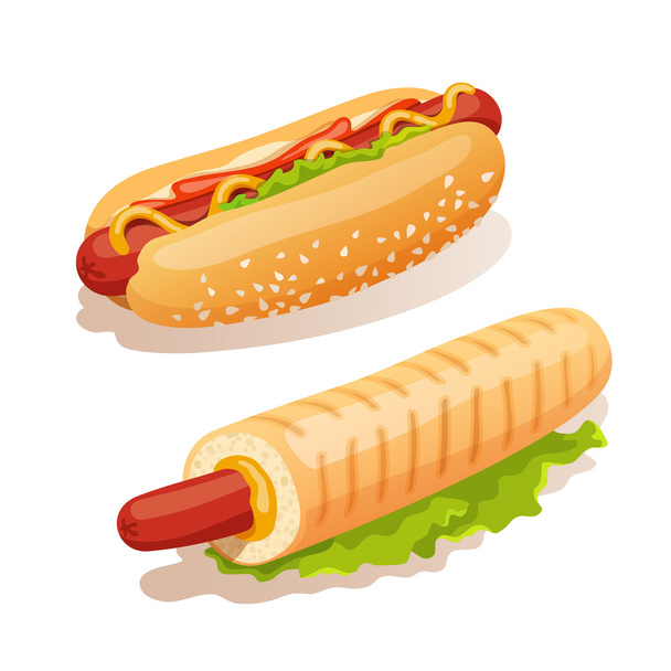 hotdog set - Vector, afbeelding