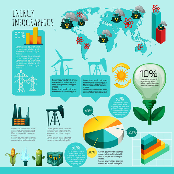 Conjunto de infografías energéticas
 - Vector, imagen