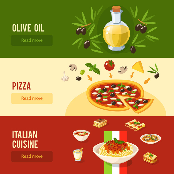 Italian Food Banner Set - Vector, Image