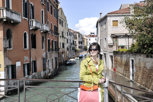 Beautiful woman in Venice - Zdjęcie, obraz