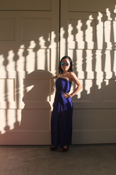 Pretty Chinese  girl in a blue dress - Fotografie, Obrázek