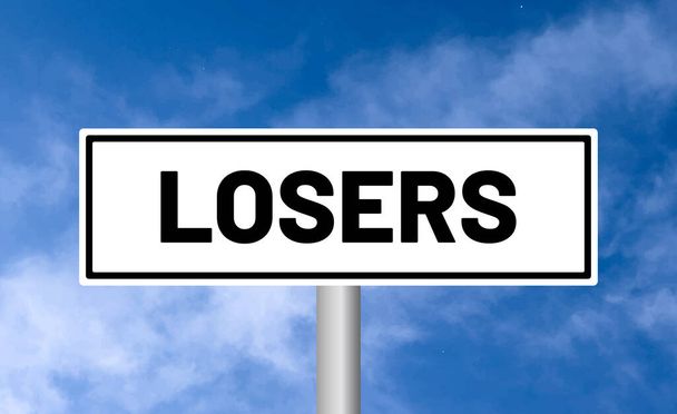 Losers road sign on sky background - Photo, Image