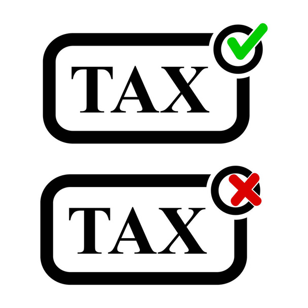 simple vector sign tax included and excluded, isolated on white - Vector, Image