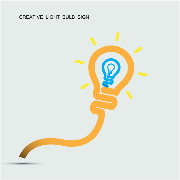 Creative light bulb symbol with turn on creativity concept, educ - Vettoriali, immagini