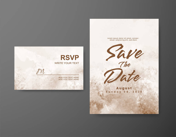 Wedding invitation with abstract watercolor background - Vector, Image