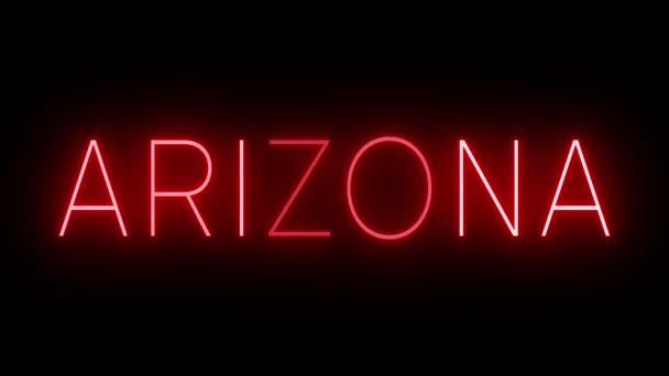 Señal de neón rojo para Arizona - Imágenes, Vídeo