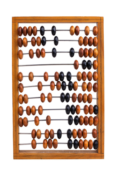 Obsolete abacus on a white background - Foto, imagen