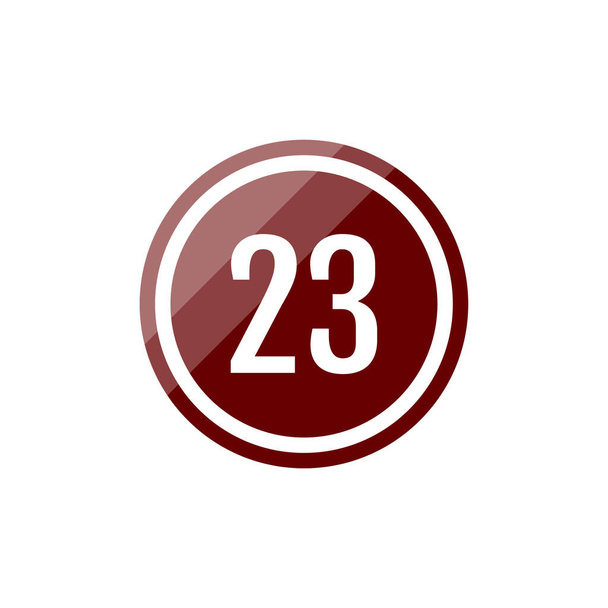 icono de ilustración vectorial redonda del número 23 - Vector, Imagen