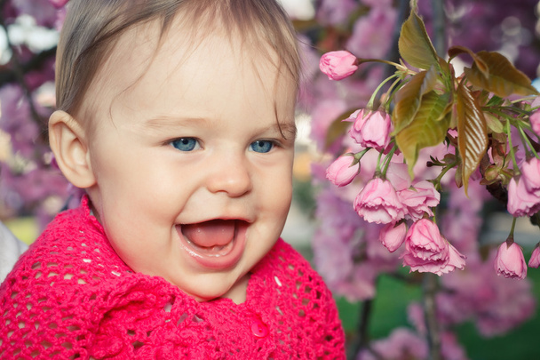 Cute smiling baby girl - Фото, изображение
