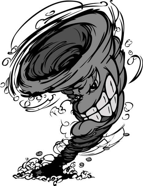 θύελλα ανεμοστρόβιλος μασκότ διανυσματική εικόνα κινουμένων σχεδίων - Διάνυσμα, εικόνα