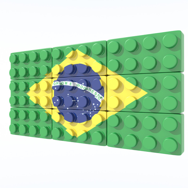 3D objects with colors flag Brazil - Photo, Image