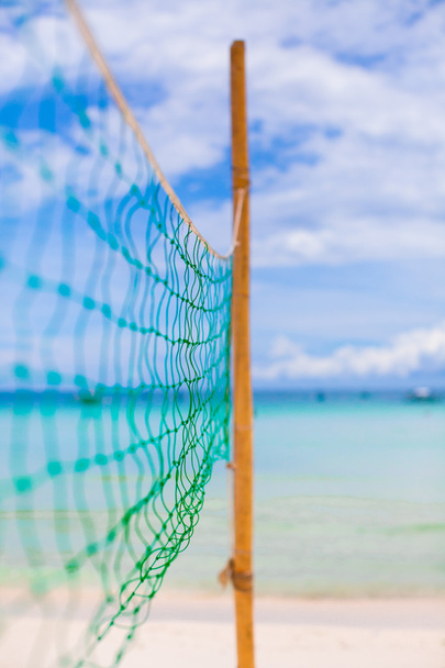 Basketball net on the tropical white beach - Fotoğraf, Görsel
