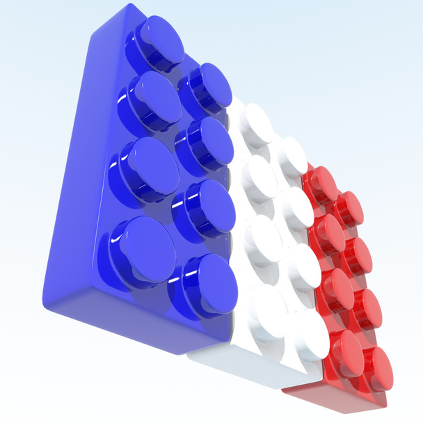 3D objekty s barvami vlajka Francie - Fotografie, Obrázek