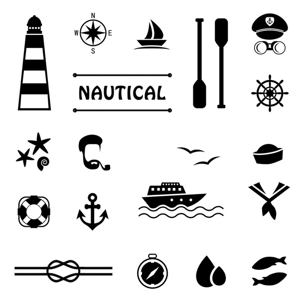 Vector nautical icons, - Vector, Image