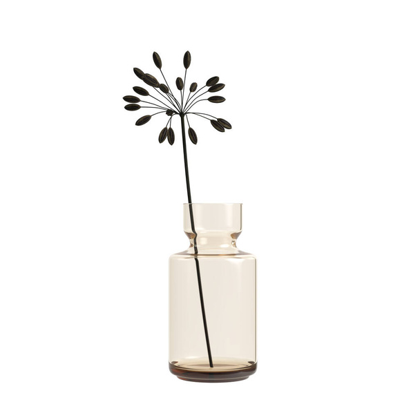 3D απεικόνιση της διακόσμησης βάζο λουλούδι απομονώνονται σε λευκό φόντο - Φωτογραφία, εικόνα