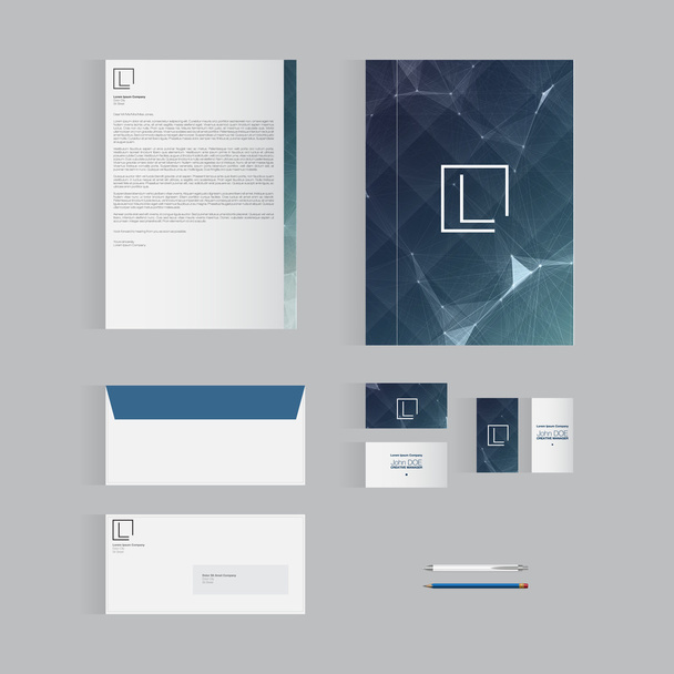 Πρότυπο σχεδίασης μπλε επιστολόχαρτου για την επιχείρησή σας - Διάνυσμα, εικόνα