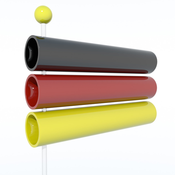 Objetos 3D com cores de bandeira Alemanha
 - Foto, Imagem