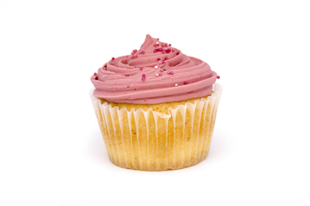 Roze cupcake over Wit - Foto, afbeelding