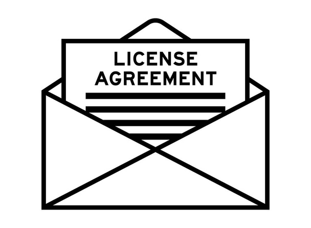 ヘッドラインとしてワードライセンス契約の封筒と手紙のサイン - ベクター画像