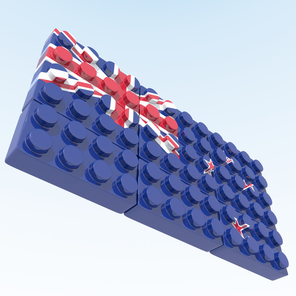 3D-Objekte mit Farben Flagge Neuseeland - Foto, Bild