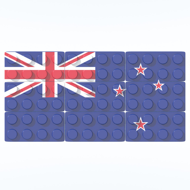Objetos 3D com cores bandeira Nova Zelândia
 - Foto, Imagem