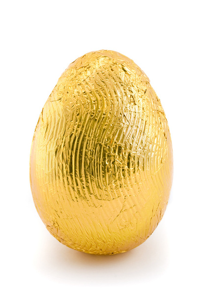 Золоте пасхальне яйце ізольоване на білому
 - Фото, зображення
