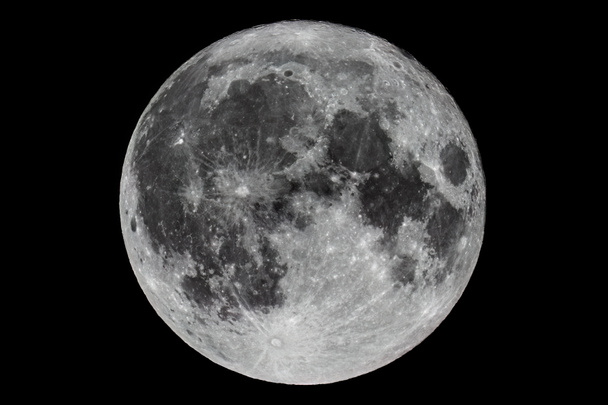 Повний фон місяця ізольований на чорному
 - Фото, зображення