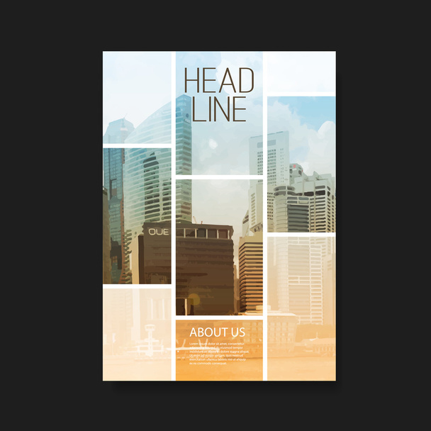 Flyer or Cover Design with Skyscrapers - Vector, Image