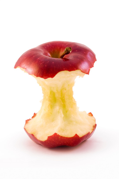 Núcleo de manzana roja aislado en blanco
 - Foto, imagen