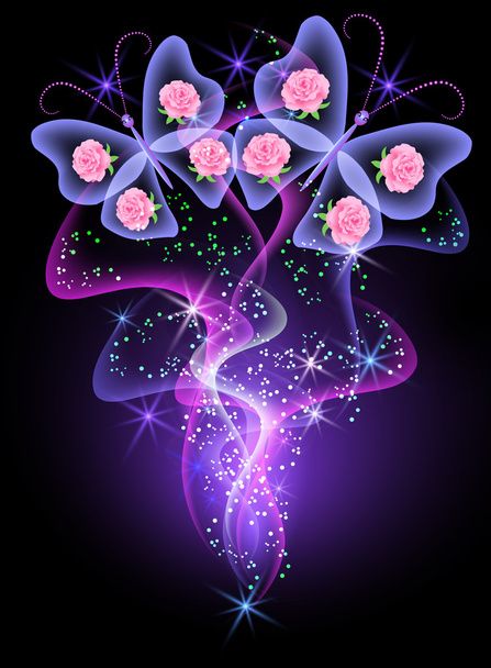 Smoke and butterfly - Vector, Imagen