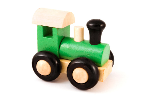 houten speelgoed trein over Wit - Foto, afbeelding