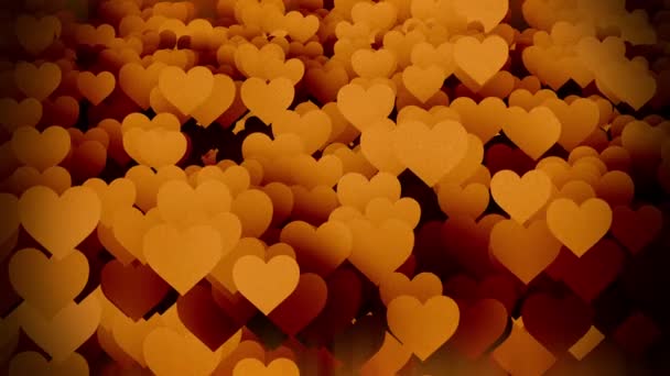 Orange flying Hearts - Materiał filmowy, wideo