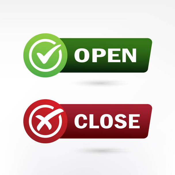  Ilustração de ícone de etiqueta de etiqueta aberta e fechada - Vetor, Imagem