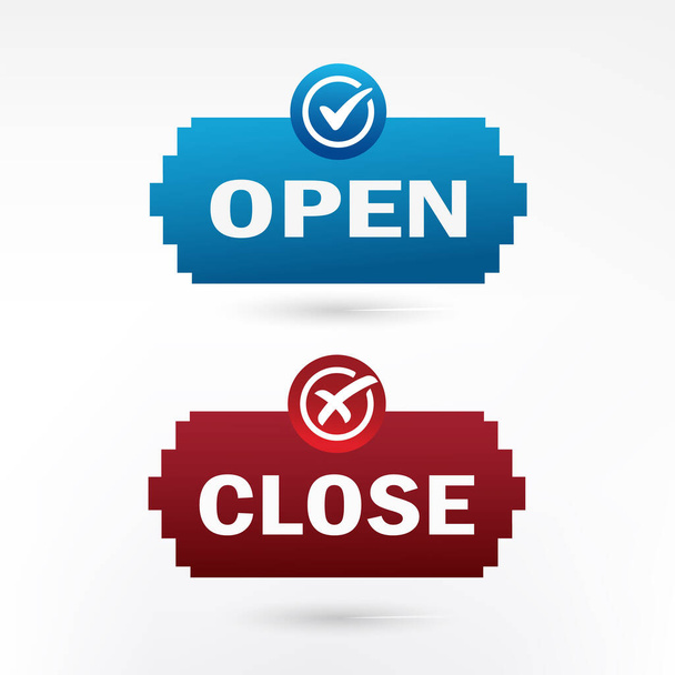  Ilustração de ícone de etiqueta de etiqueta aberta e fechada - Vetor, Imagem