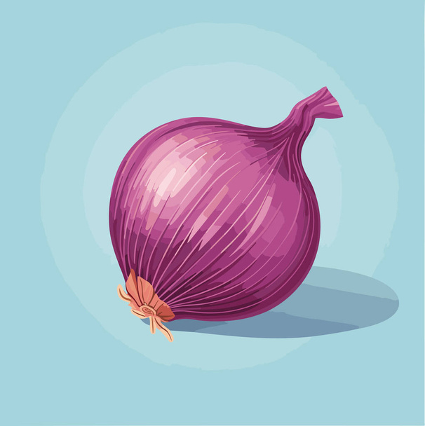 Onion. Whole vegetable. Isolated on the neutral background. Vector food illustration. - Vector, Image