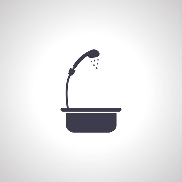 bath with shower isolated icon. - Vector, Image